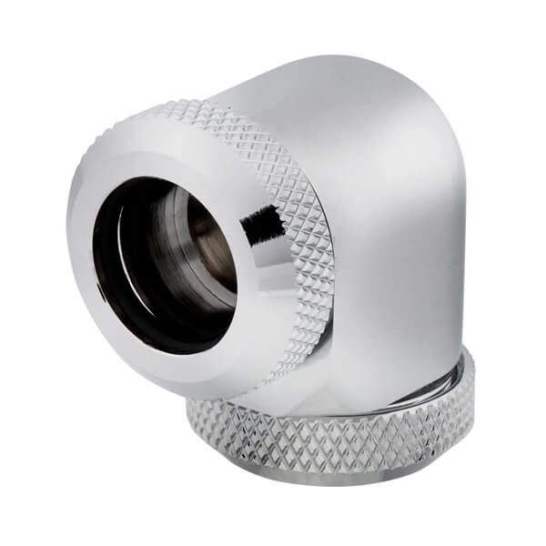 Corsair Hydro X Series XF Hardline 90° 12mm OD Fitting Twin Pack (Chrome) – TechCure India