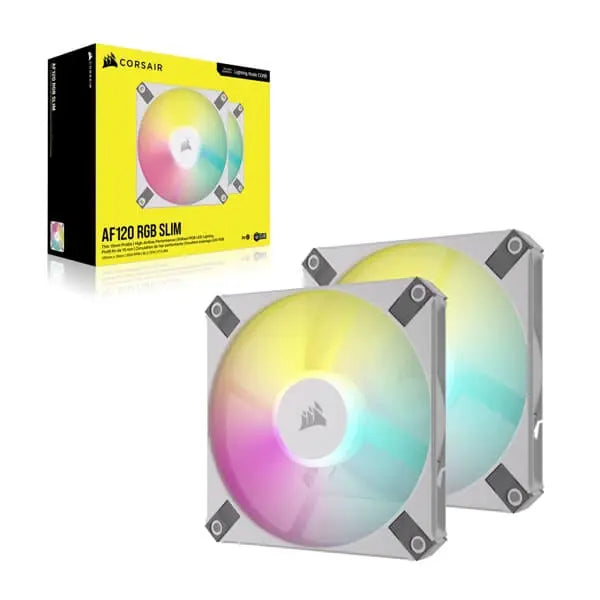 Corsair ICUE AF120 RGB SLIM 120mm Cabinet Fan – White Twin Pack( CO-9050165-WW) – TechCure India