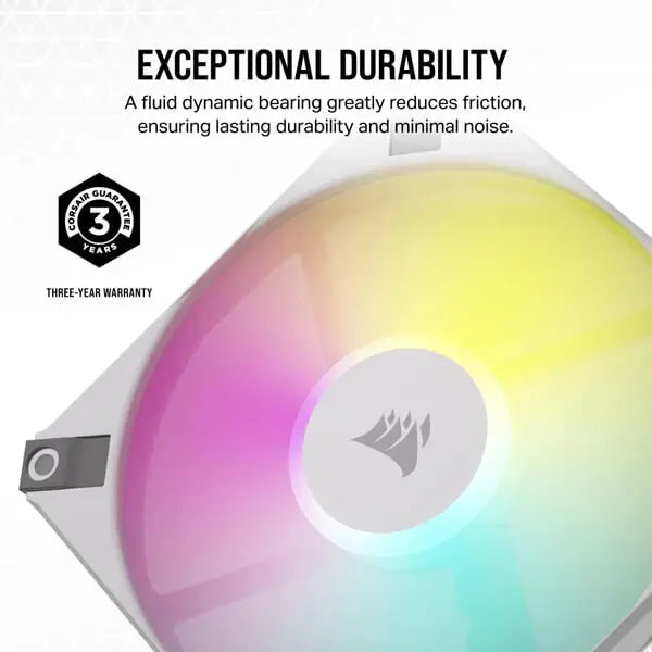 Corsair ICUE AF120 RGB SLIM 120mm Cabinet Fan – White Twin Pack( CO-9050165-WW) – TechCure India