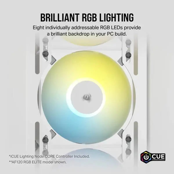 Corsair ICUE AF120 RGB SLIM 120mm Cabinet Fan – White Twin Pack( CO-9050165-WW) – TechCure India