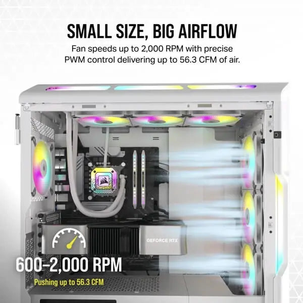 Corsair ICUE AF120 RGB SLIM 120mm Cabinet Fan – White Twin Pack( CO-9050165-WW) – TechCure India