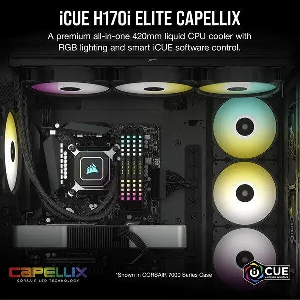 Corsair Icue H170I Elite Capellix Cpu Liquid Cooler (Black) (Cw-9060055-Ww) – TechCure India