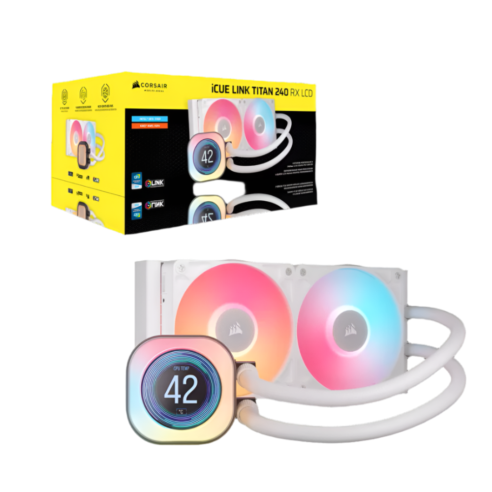CORSAIR ICUE Link Titan 240 RX ARGB 240mm CPU Liquid Cooler (With LCD Display) ( White ) – photo 4 – TechCure India