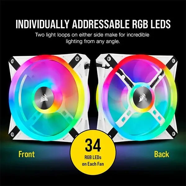 Corsair Icue Ql120 Rgb White Cabinet Fan (Triple-Pack) (Co-9050104-Ww) – TechCure India
