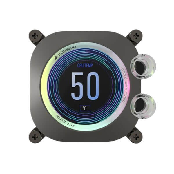 CORSAIR iCUE XC7 RGB ELITE LCD CPU Water Block (1700/AM5) – Stealth Gray – Model CX-9010023-WW – TechCure India