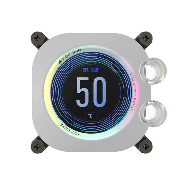 CORSAIR iCUE XC7 RGB ELITE LCD CPU Water Block (1700/AM5) – White – Model CX-9010024-WW – photo 2 – TechCure India