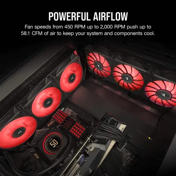 Corsair ML120 Elite 120mm Red Led Cabinet Fan (Single Pack) (CO-9050120-WW) – TechCure India