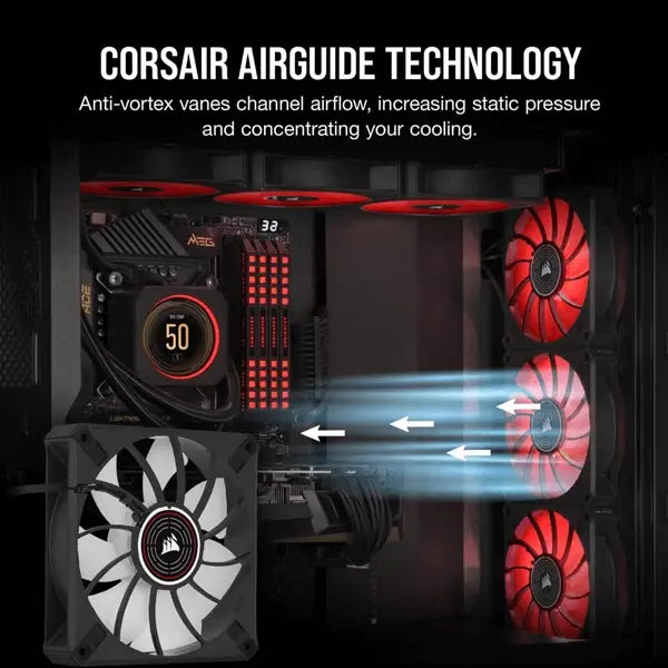 Corsair ML120 Elite 120mm Red Led Cabinet Fan (Single Pack) (CO-9050120-WW) – TechCure India