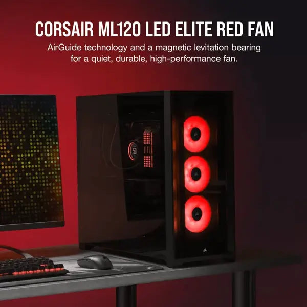 Corsair ML120 Elite 120mm Red Led Cabinet Fan (Single Pack) (CO-9050120-WW) – TechCure India