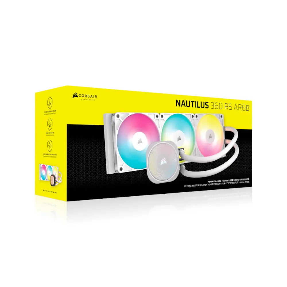 Corsair Nautilus 360 RS ARGB Liquid CPU Cooler White (CW-9060095-WW) – TechCure India