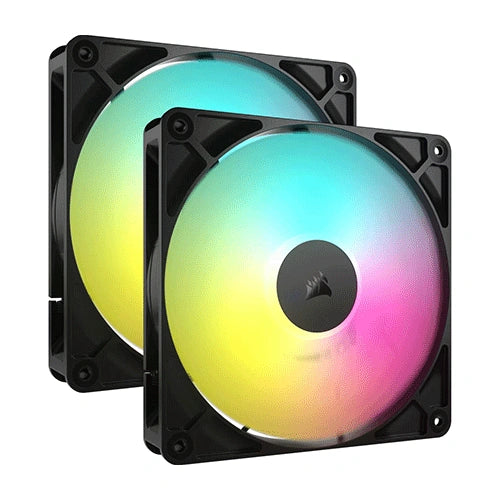 Corsair RS140 ARGB 140mm PWM Cabinet Fan, Dual Pack Black (CO-9050183-WW) – TechCure India