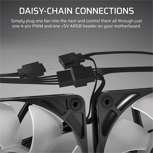 Corsair RS140 ARGB 140mm PWM Cabinet Fan, Dual Pack Black (CO-9050183-WW) – TechCure India