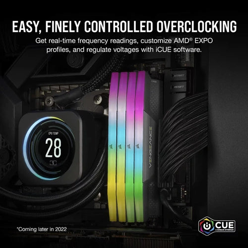 Corsair Vengeance RGB Grey 64GB (32GBx2) 6000MHz CL40 DDR5 RAM (CMH64GX5M2D6000Z40) – TechCure India