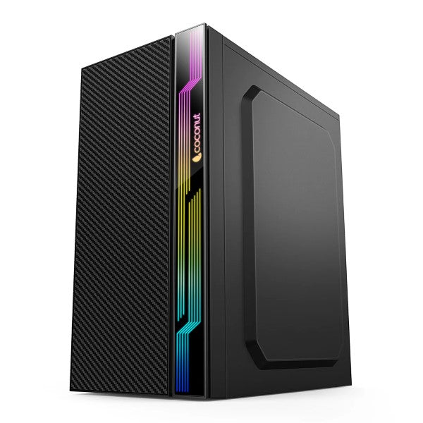 CoCoNut Cosmic mATX with SM45 Power Supply and RGB Strip - Black – TechCure India