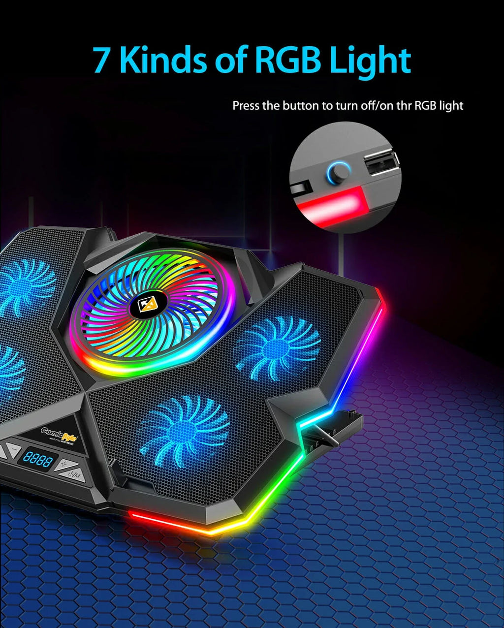 COSMIC BYTE CYCLONE RGB COOLING PAD BLACK/BLUE – TechCure India