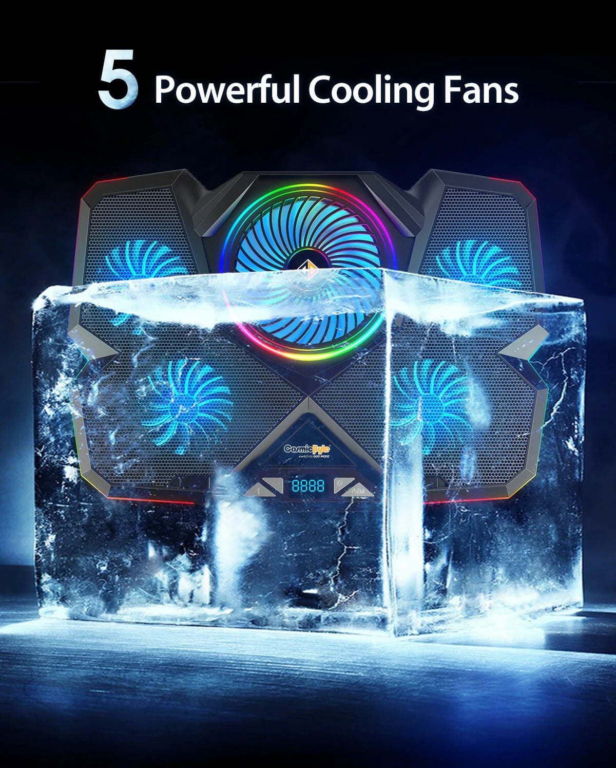 COSMIC BYTE CYCLONE RGB COOLING PAD BLACK/BLUE – TechCure India