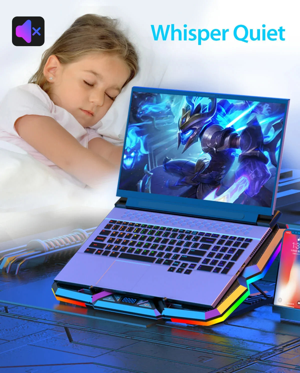 COSMIC BYTE CYCLONE RGB COOLING PAD BLACK/BLUE – TechCure India
