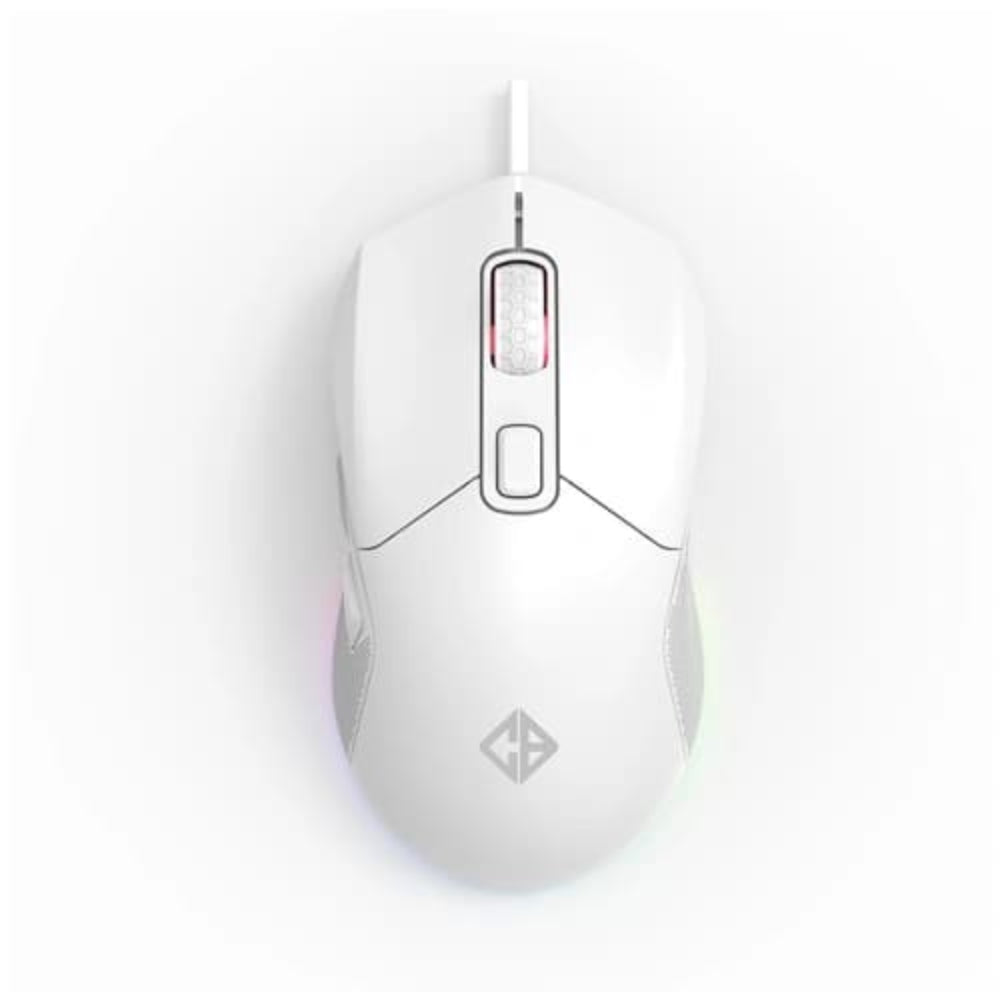 COSMIC BYTE Firestorm Wired Ergonomic RGB Gaming Mouse ( 12400DPI / 7 Macro Buttons ) ( White ) – TechCure India