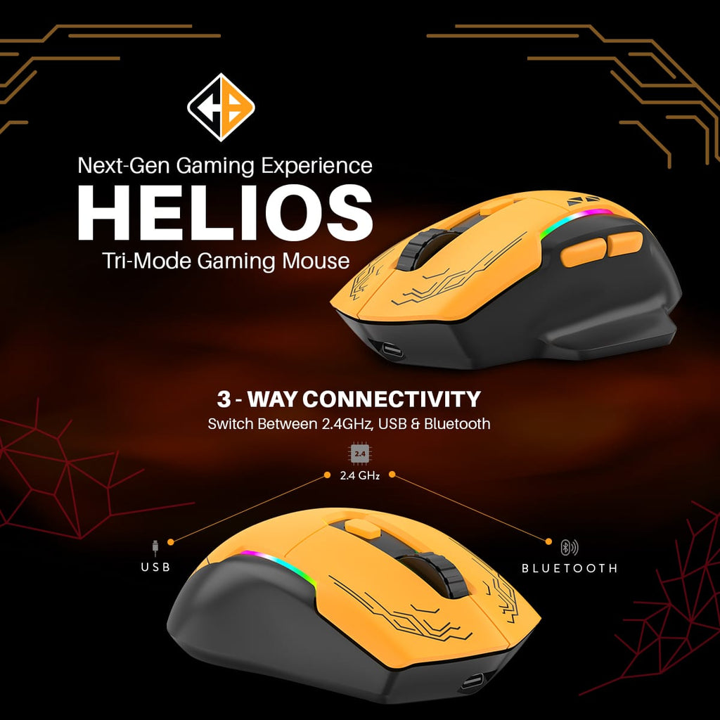 Cosmic Byte Helios Tri-Mode Mouse with Software Support, 1000Hz Polling Rate Black – photo 2 – TechCure India