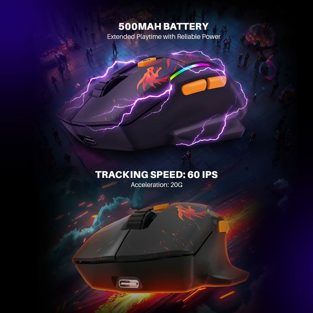 Cosmic Byte Helios Tri-Mode Mouse with Software Support, 1000Hz Polling Rate Dragon Edition Black – photo 3 – TechCure India