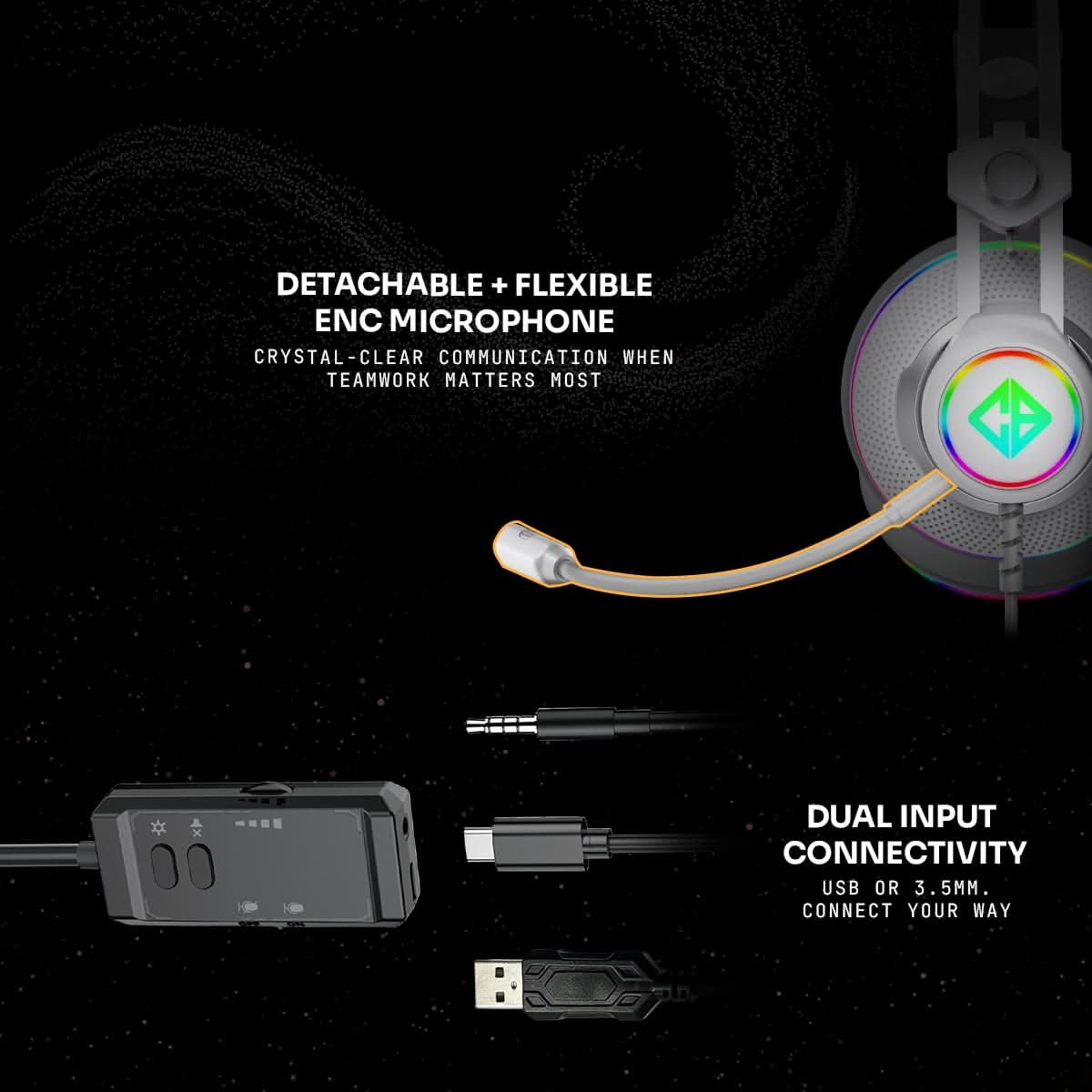 Cosmic Byte Proteus X 7.1.4 Surround Wired Gaming Headset White – photo 4 – TechCure India