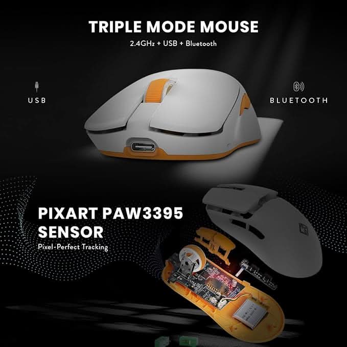 Cosmic Byte Velox 39g Ultra-Light Tri-Mode Gaming Mouse White – TechCure India