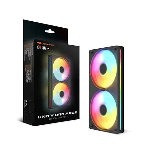 COUGAR Unity 240 ARGB Single-Frame 120mm PWM Case Fan, Black, CF-UN240FB-RGB – TechCure India