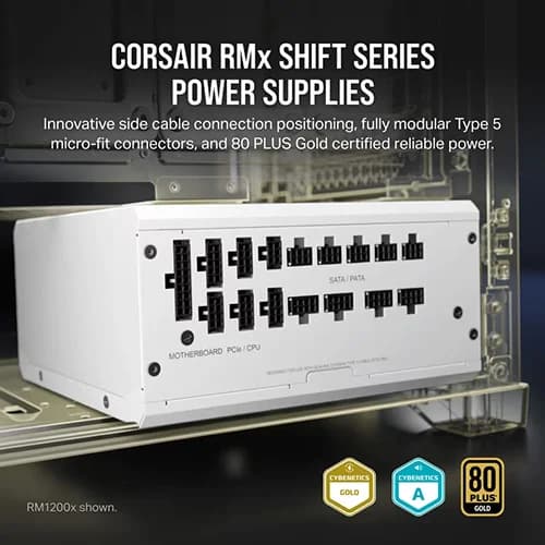 CORSAIR RM1000x Shift 1000W 80+ Gold ATX 3.1 Fully Modular Power Supply ( White ) - 2