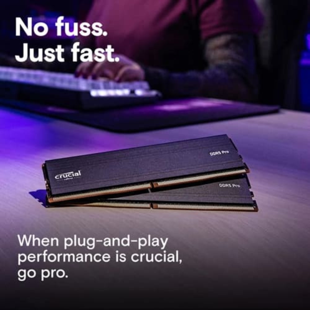 CRUCIAL Pro 16GB ( 16GBx1 ) DDR5 6000MHz RAM ( CL48 ) - 3