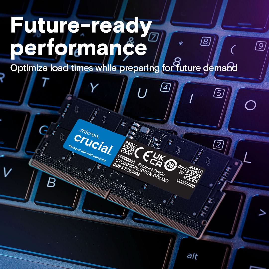 Crucial 16GB DDR5-5600 MHz SODIMM Laptop Ram CT16G56C46S5 – TechCure India