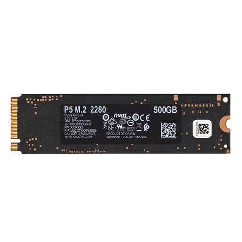 CRUCIAL P5 500GB 3D NAND M.2 NVME Gen3 Solid State Drive ( SSD ) - 4