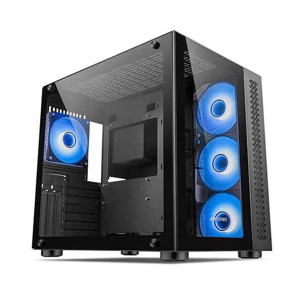 ANT ESPORTS Crystal ARGB EATX Mid Tower Cabinet (Black) - 2