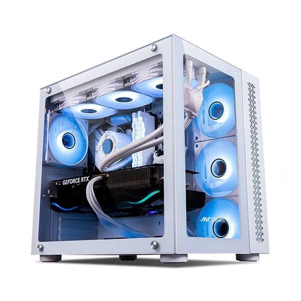ANT ESPORTS Crystal ARGB EATX Mid Tower Cabinet (White)