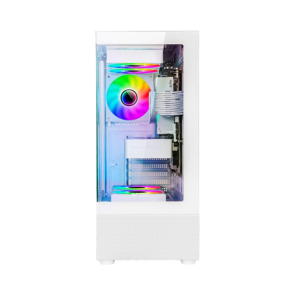 ANT ESPORTS Crystal X2 ARGB ATX Mid Tower Cabinet (White) - 2