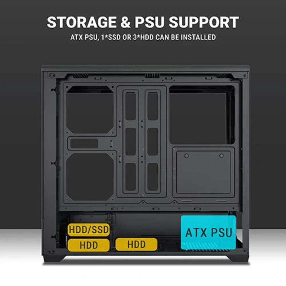 ANTESPORTS Crystal X6 Lite ARGB EATX Mid Tower Cabinet ( Black ) – TechCure India