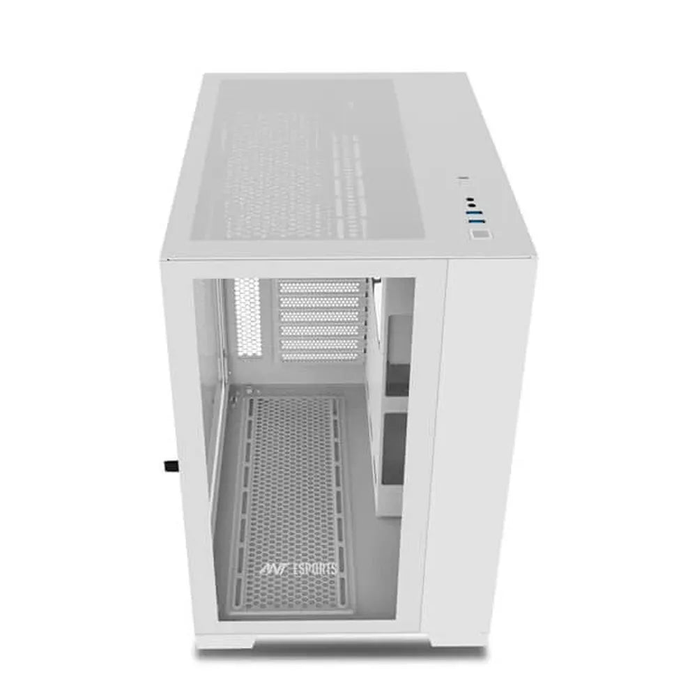 ANT ESPORTS Crystal XL ATX Mid Tower Cabinet (White) - 2