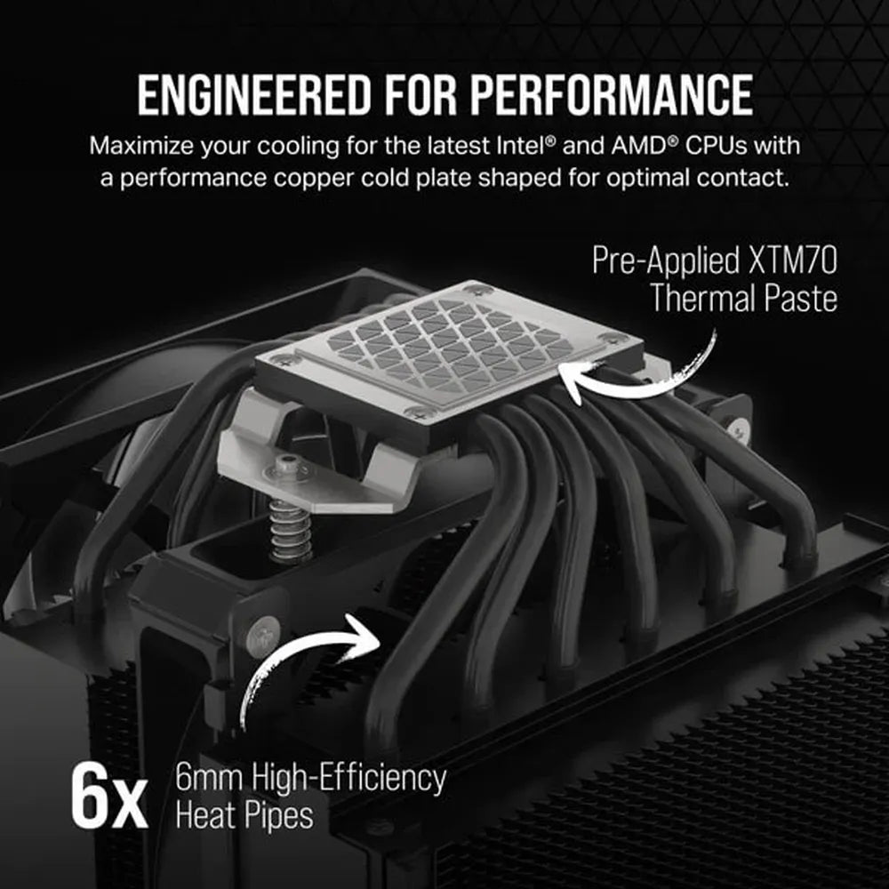 CORSAIR A115 Twin Tower 140mm Dual Tower CPU Air Cooler (Black) - 3