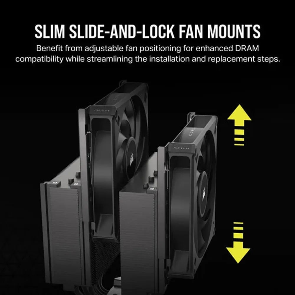 CORSAIR A115 Twin Tower 140mm Dual Tower CPU Air Cooler (Black) - 4