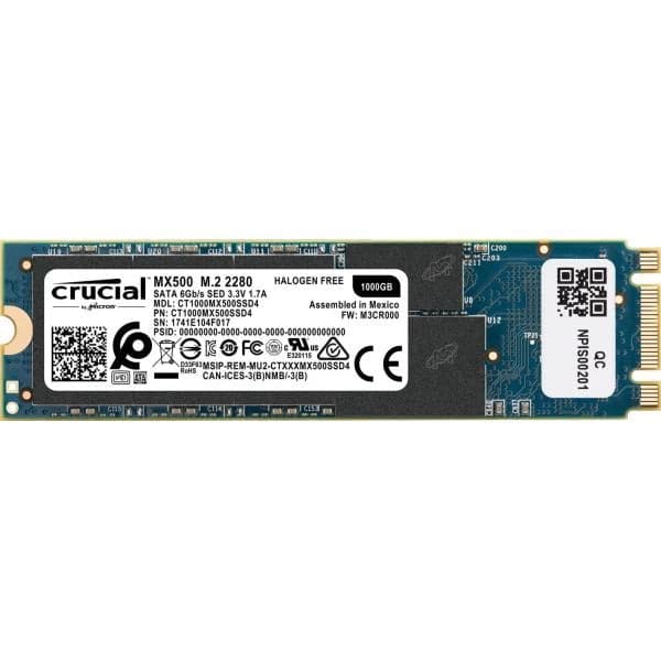 CRUCIAL MX500 1TB 3D NAND M.2 SATA SATA 3 Solid State Drive ( SSD ) - 3