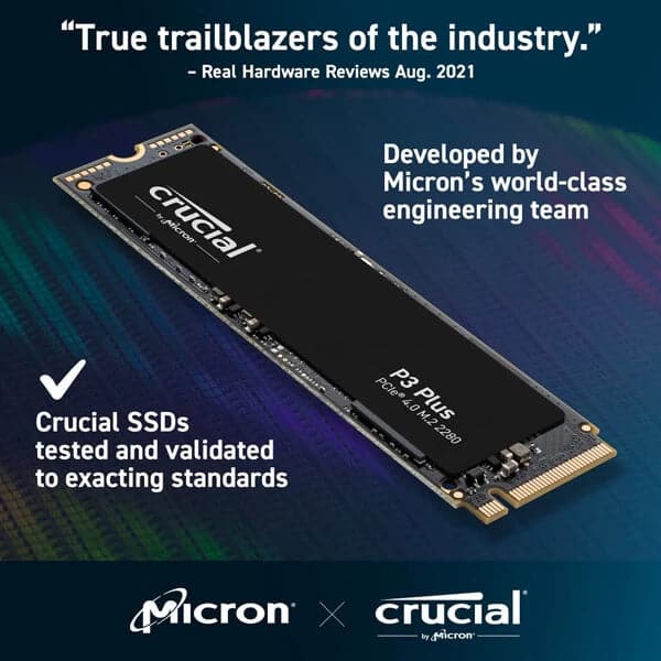 CRUCIAL P3 Plus 1TB M.2 NVMe Internal Solid State Drive - 3