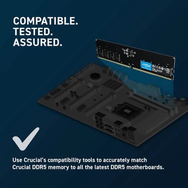 Crucial 16GB (16GBx1) DDR5 5600MHz Desktop RAM ( CL46 ) - 3