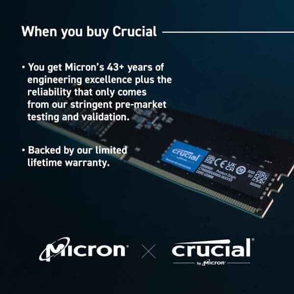 Crucial 16GB (16GBx1) DDR5 5600MHz Desktop RAM ( CL46 ) - 2