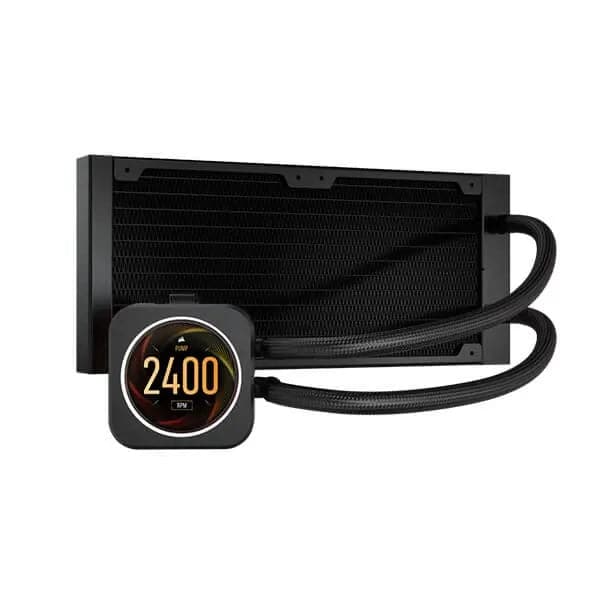 CORSAIR ICUE H100i Elite LCD Display 240mm CPU Liquid Cooler (Black) - 5