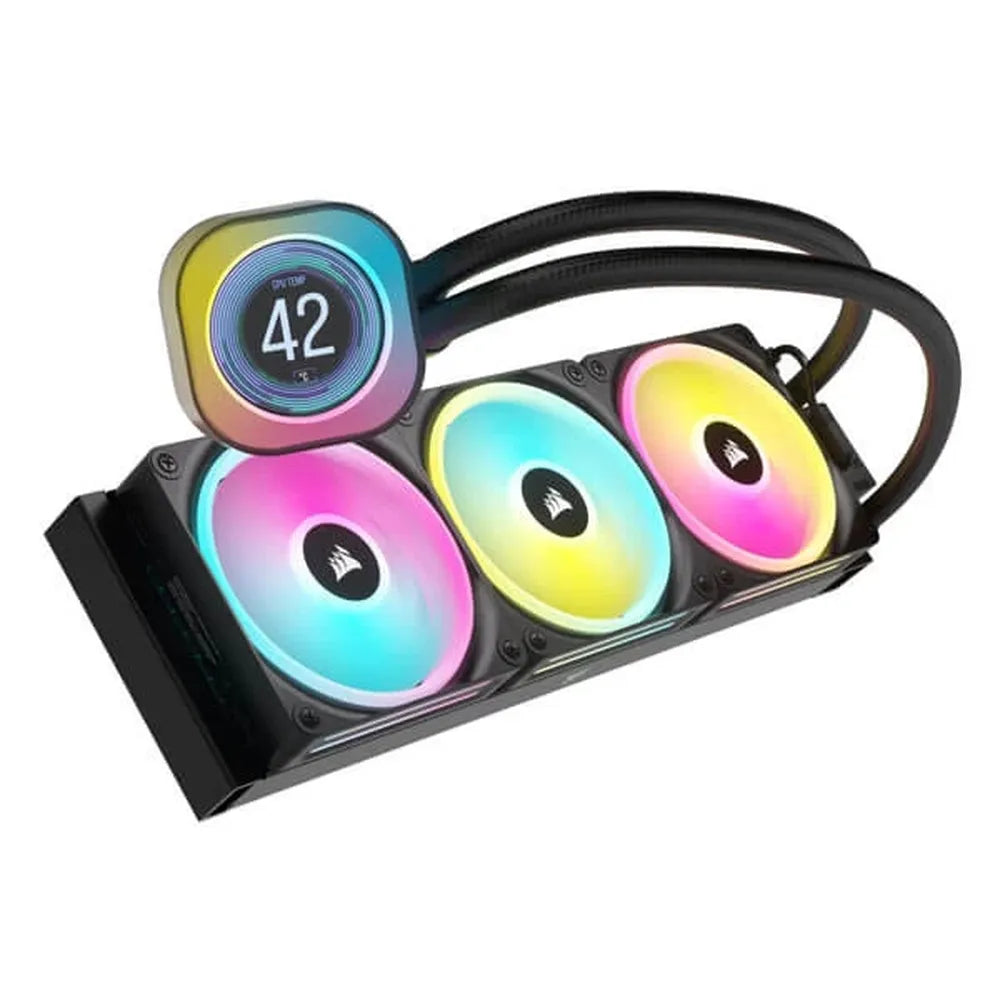 CORSAIR iCUE Link H150i LCD RGB 360mm CPU Liquid Cooler (Black) - 2