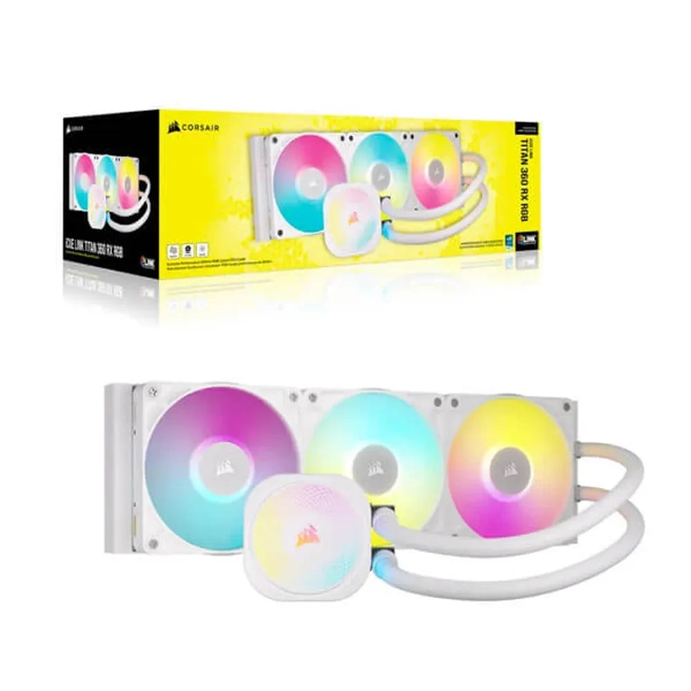 CORSAIR iCUE Link Titan 360 RX RGB 360mm CPU Liquid Cooler ( White ) - 2