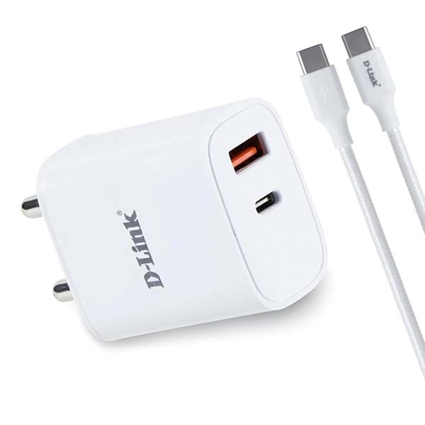 D-Link DPA-F3311 33W Dual Port Type-C & Usb-A Fast Charger (White) – TechCure India