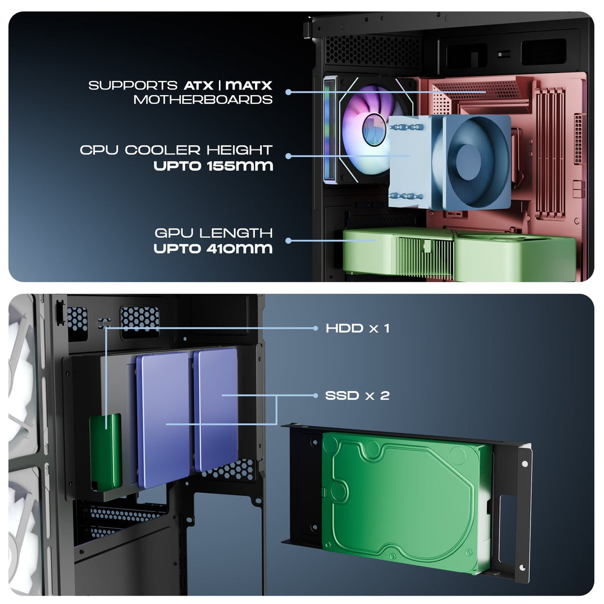DAWG X 617 ARGB ATX Mid Tower Cabinet ( Black ) – TechCure India