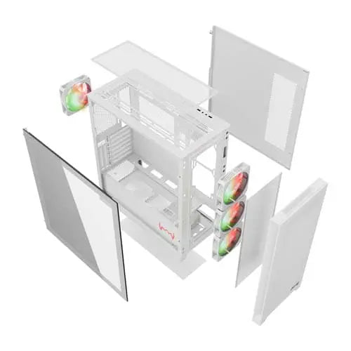 Dawg Y 720 White ARGB ATX Mid Tower Cabinet (Y720-ARGB-WHITE) – TechCure India