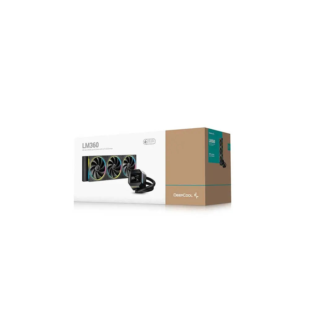 Deepcool LM360 360mm CPU Liquid Cooler with LCD Display Black (R-LM360-BKDMMC-1) – TechCure India