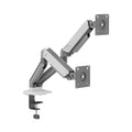 Dual Monitor Silver Alloy Spring Assisted Table Stand – Desk Mount Arm (for 13–32″ Monitors/ 8kg per monitor) — image 1